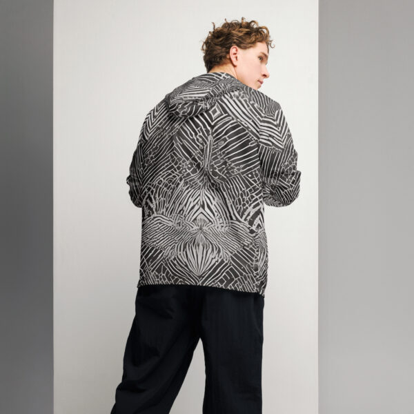 Luxury Black&White Abstract— Men's Windbreaker - Image 6