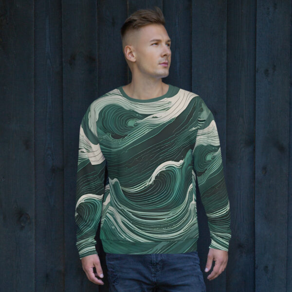 Chinese Sea Green Waves— Sweatshirt - Image 4