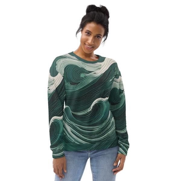 Chinese Sea Green Waves— Sweatshirt - Image 5