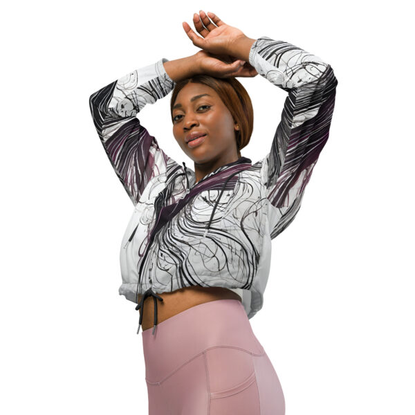 Abstract Art— Women’s cropped windbreaker - Image 3