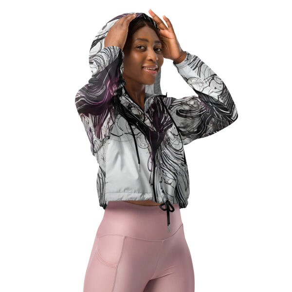 Abstract Art— Women’s cropped windbreaker - Image 2
