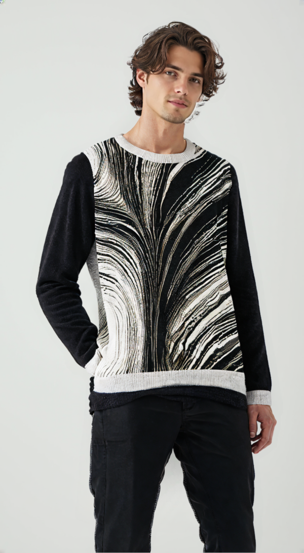 Black&White Knitted crew neck sweater