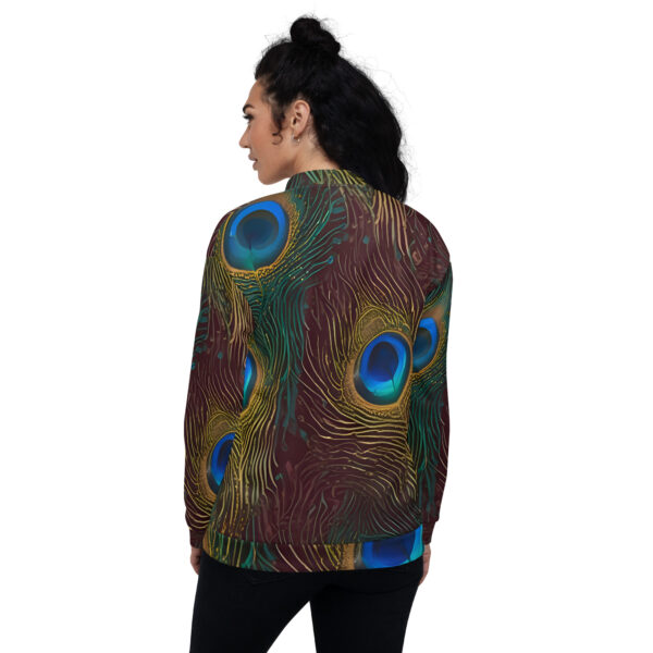 Premium Peacock feathers Bomber Jacket - Image 4