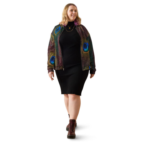 Premium Peacock feathers Bomber Jacket - Image 8