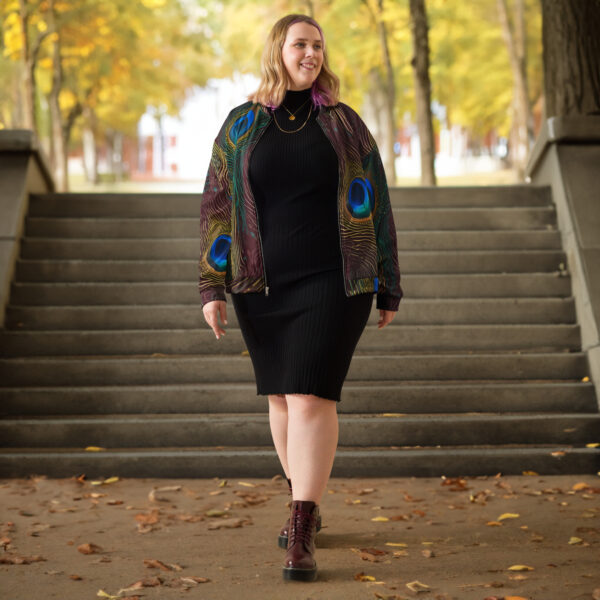 Premium Peacock feathers Bomber Jacket