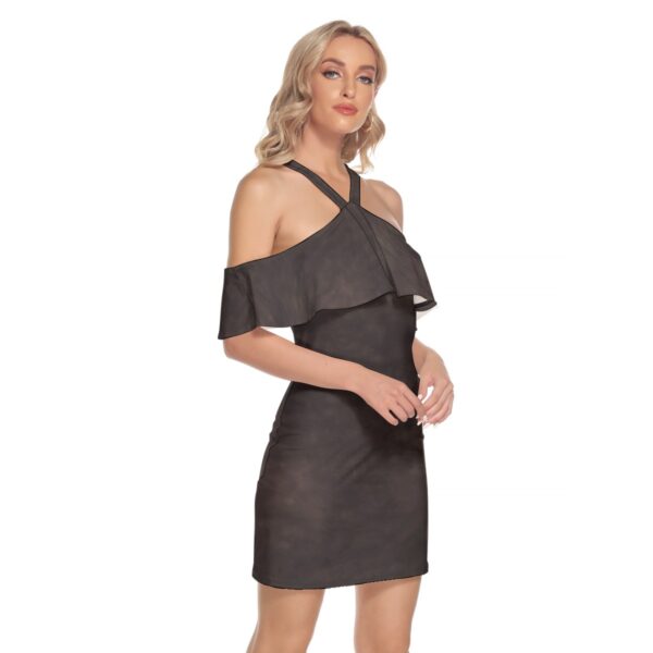 Women's Cold Shoulder Cami Dress With Ruffle - Image 3