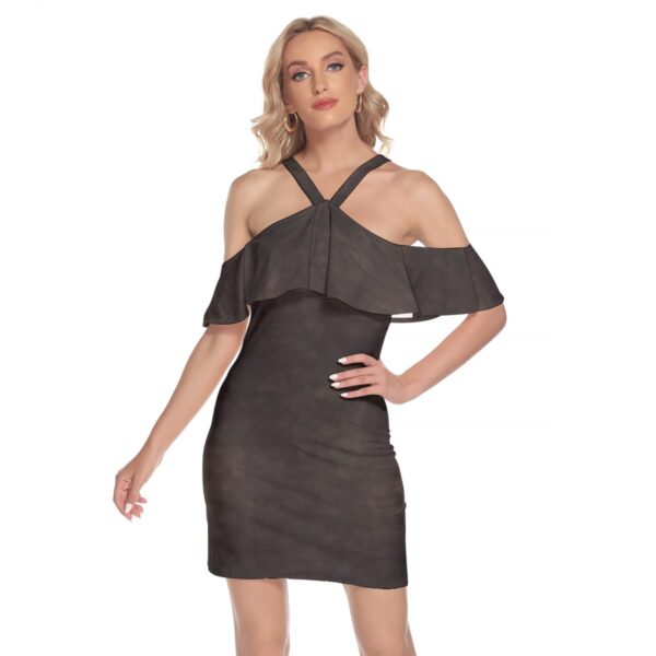 Women's Cold Shoulder Cami Dress With Ruffle