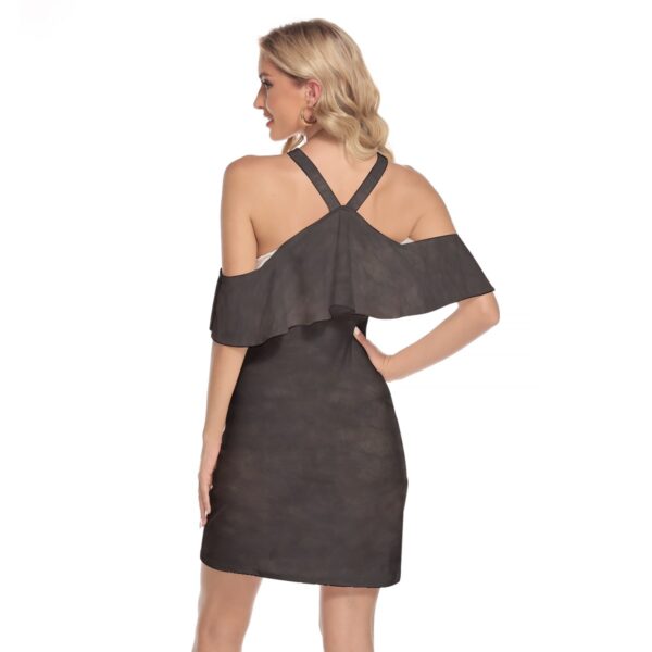 Women's Cold Shoulder Cami Dress With Ruffle - Image 4