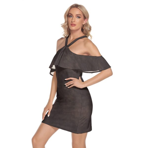 Women's Cold Shoulder Cami Dress With Ruffle - Image 2